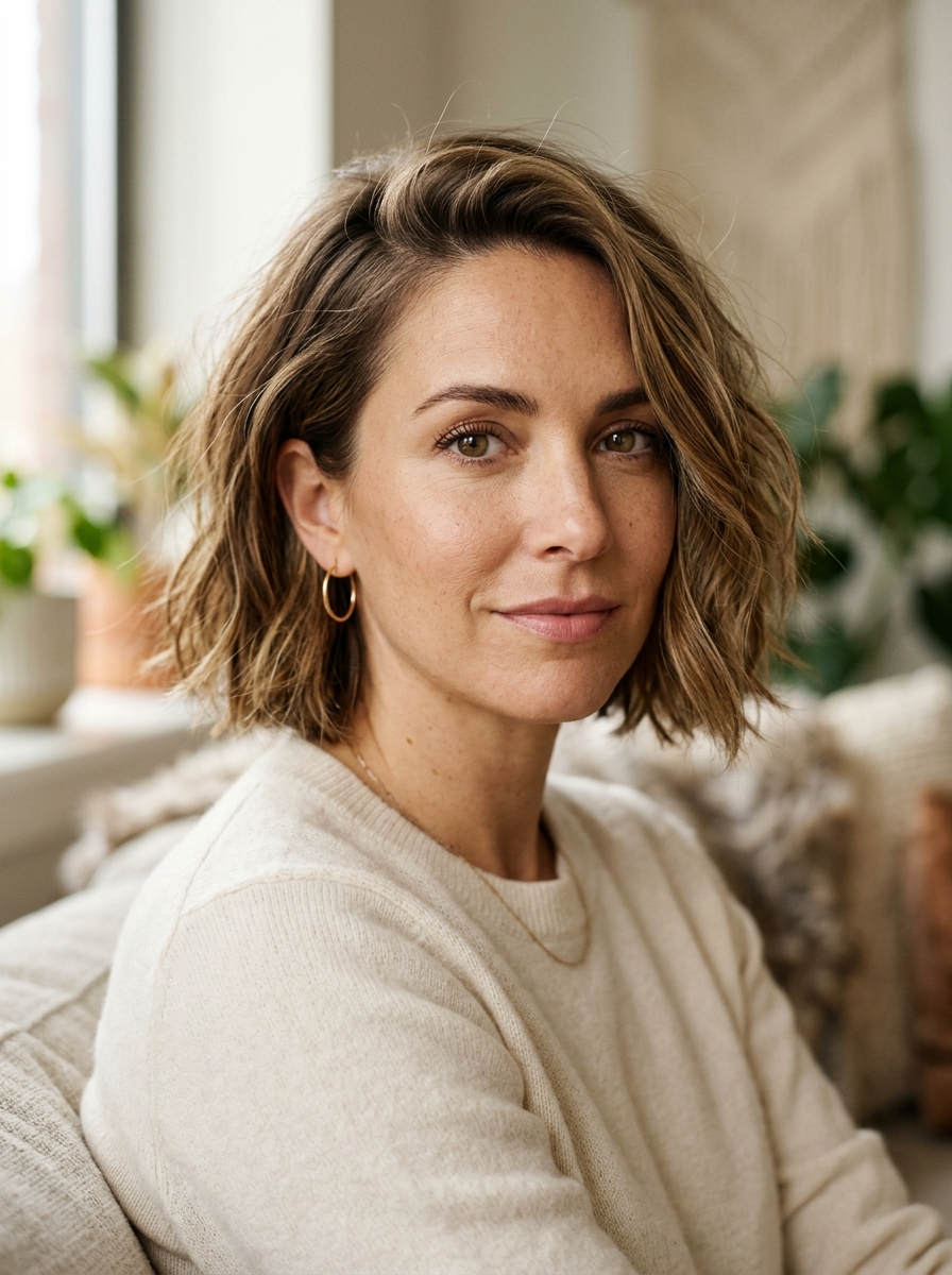 Messy Bob mit Seitenscheitel als Bob Frisuren stylen Inspiration 2026